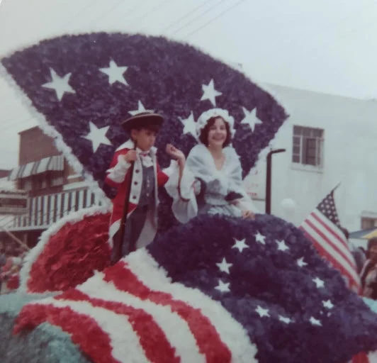 Representing Betsy Ross at the 1976 Bicentennial Parade in Grant County, KY
